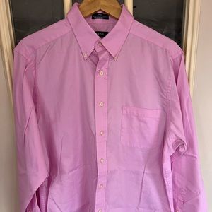 IZOD pink regular fit wrinkle free 16.5” 34/35 Large long sleeve button shirt